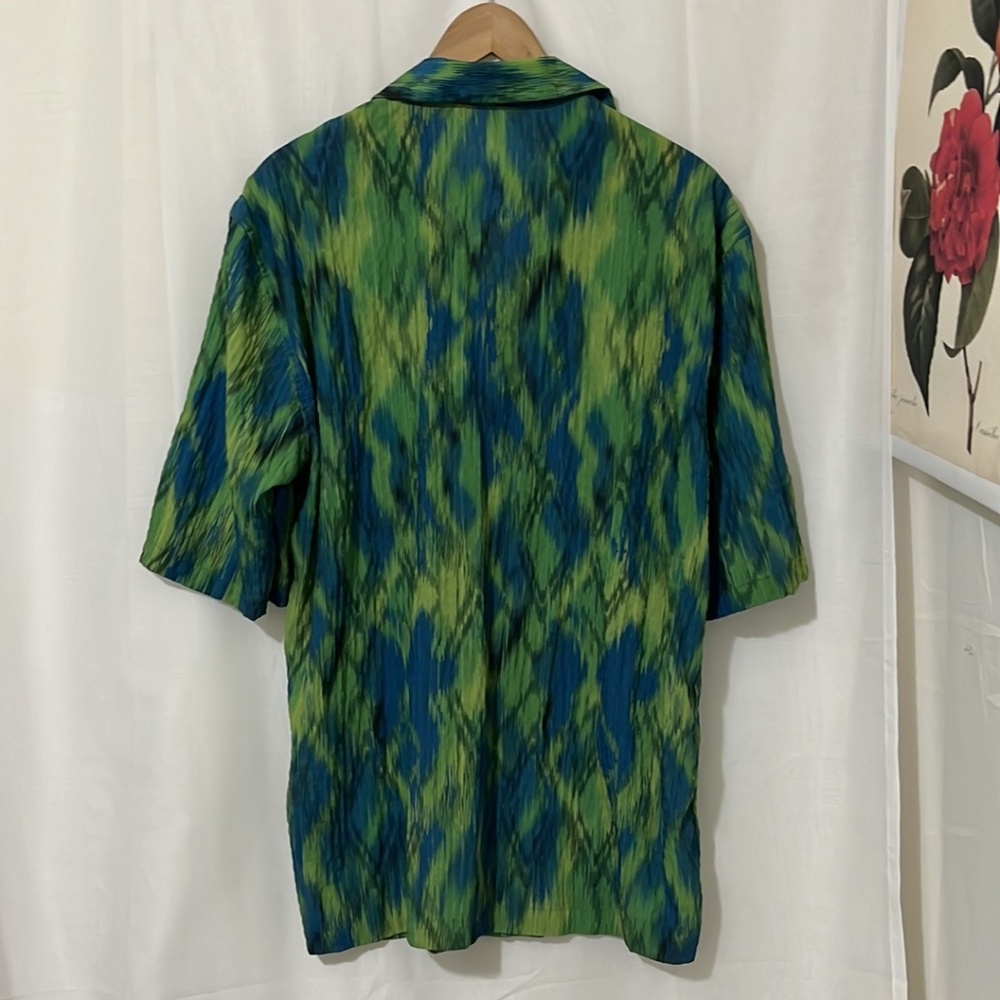 NWT Zara Green and Blue Short Sleeve Dress - Picture 4 of 4